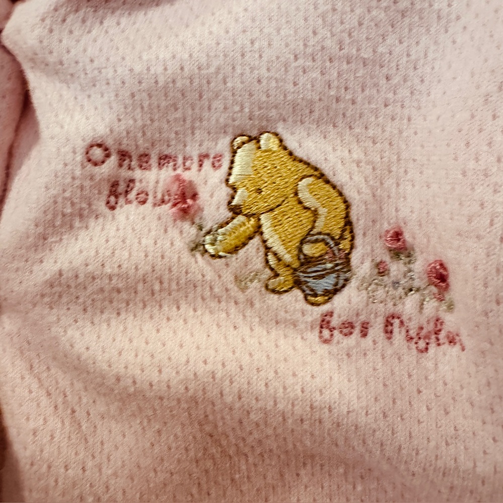 Classic Pooh Bear One More Flower for Piglet Baby Girl Pink Hoodie Jacket Cotton - Picture 3 of 11